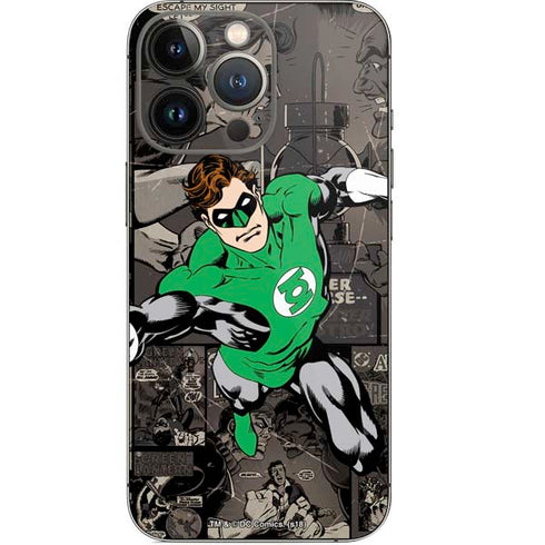 DC Comics Green Lantern Vintage Action Pose Pattern iPhone 14 Pro Skin